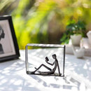 Sziqiqi Book Ends for Shelves Decorative: Cast Iron Bookends for Books Cute Statue Book Ends on Bookshelf Human Sculpture Decoration - Geometric Bookend Unique Gift for Shelves Room Office Decorative by CozyNest Decor