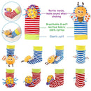 Wrist Rattles Foot Finder Rattle Toy for 0-6 Months Baby, Feet Leg Ankle Socks Arm Hand Bracelet Shaker for 6-12 Months Infant boy & Girl, Gift Set for 0-3 Years Newborn Babies (5 pcs-F) by TinyTreasures Baby Boutique