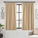 ANRODUO Back Tab Blackout Curtains for Bedroom Living Room, Rod Pocket Pinch Pleated Thermal Insulated Room Darkening Curtains 63 Inches Long 2 Panels, Beige, 42 x 63 Inch by TinyTreasures Baby Boutique