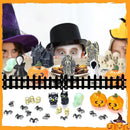 56 Pcs Halloween Village Accessories Set Halloween Haunted House Village Set Miniature Tombstones Tree Fake Spiders Fence Streetlamp Figurines for Home Table Party Decor by CozyNest Decor