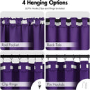 ANRODUO Back Tab Blackout Curtains for Bedroom Living Room, Rod Pocket Pinch Pleated Thermal Insulated Room Darkening Curtains 63 Inches Long 2 Panels, Purple, 42 x 63 Inch by TinyTreasures Baby Boutique