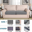 H.VERSAILTEX Super Stretch Individual Seat Sofa Covers Couch Cushion Covers Slipcover Sets Thick Jacquard Textured Twill Fabric (2 Piece Large, Grey) by CozyNest Decor