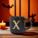 COLLECTIVE HOME - Monogram Ceramic Mugs, 15 oz Golden Initial Black Coffee Cups, Elegant Alphabet Tea Mugs, Elegant Personalized Mug with Gift Box, Unique Mug with Double Side Capital Lette (X) by CozyNest Decor