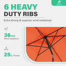 JEAREY 6.6 FT x 10 FT Rectangular Patio Umbrellas Outdoor Large Market Umbrella Pool w/Tilt & Crank Lift System 6 Sturdy Ribs UV Protection Waterproof Sunproof Orange by GreenHaven Gardens