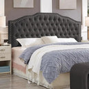 24KF Upholstered Button Tufted King Size Headboard with Nailhead Trim, Elegant Boucle Fabric California King headboard, 6031-K-Boucle-Dark Gray by CozyNest Decor