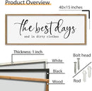SRSZHIYUE The Best Days End In Dirtiest Clothes Sign Wall Decor Art 40"×15" for Laundry Room Large Wood Framed Wall Hanging (Wood) by CozyNest Decor