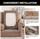 PrinceDeco Stretch Velvet Couch Cushion Covers, Soft Cushion Slipcover for Chair Loveseat Sofa Cushion Furniture Protector Seat Cushion Sofa Cover (Each Width Up to 29.5", Camel) by CozyNest Decor