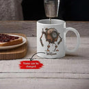 Steampunk Robot Coffee Mug With Custom Name, Customized Mechanical Themed Design Ceramic Cup, Steampunk Enthusiasts White Cup 11oz Or 15oz, Personalized Mug Gift For Daughter Son by CozyNest Decor