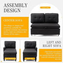 Pull Out Couch, Oversized Sleeper Sofa Couch, Sectional Sleeper Sofa Bed for Living Room Bedroom Lounge (Black, 73 Inch) by CozyNest Decor