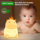 Hippo Night Light, Cute Silicone Squishy LED Lamp, Dimmable Nursery Nightlight, Rechargeable Bedside Table Lamp with Touch Sensor, Gifts for Bedrooms,Living Room,Breastfeeding by TinyTreasures Baby Boutique