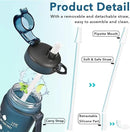 Enerbone Water Bottle, Leakproof BPA & Toxic Free, Motivational Water Bottle with Times to Drink and Straw, Fitness Sports Water Bottle with Strap for Office, Gym, Outdoor Sports by CozyNest Decor