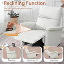 Manual Rocker Recliner Chair with Glider Motion for Nursery, 150° Recline & Wide Armrests - Overstuffed Leather Nursery Chair for Small Spaces, Living Room, Bedroom by TinyTreasures Baby Boutique
