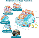 Baby Phone Toy,Baby Toy Phone Cartoon Baby Piano Music Light Toy Children Pretend PhoneToy Gift Game Boy Girl Early Education Gift Blue (18 M+) by TinyTreasures Baby Boutique