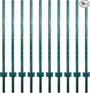 ARIFARO Fence Posts 4.8 Feet Sturdy Duty Metal Fencing Poles, Pack of 10, No Dig Garden U Post for Wire Fencing Steel Post for Yard, Outdoor Wire by CozyNest Decor