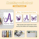 Personalized Baby Bedding Set, 5 Pcs Custom Toddlers Bedding Set with Infant Name, Soft Double Layer Nursery Crib Set for Girls Boys, Customized Infants Gifts for Baby Shower, Purple Butterfly by TinyTreasures Baby Boutique