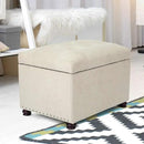 Joveco Storage Ottoman, 24" Fabric Rectangle Tufted Bench Foot Rest Stool for Living Room Bedroom, Beige by CozyNest Decor
