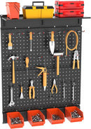 TORACK Garage Metal Pegboard with Accessories, Tools Organizer Peg Board with Pegboard Hooks, Bins, Tool Storage Pegboards for Wall(Black) by GreenHaven Gardens