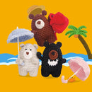 ChillFuzz Animal Crochet Kit Beginner Crochet Kit for Adults and Kids with Soft Yarn Hook and Instructions Cute Handmade DIY Gift Bear by TinyTreasures Baby Boutique