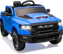 12V Kids Electric Vehicles, Licensed Ram 1500 RHO Kids Ride on Truck with Remote Control, Ride on Car for Children with Smooth Start, Truck Bed Storage, Bluetooth, Aux Port (Blue) by TinyTreasures Baby Boutique