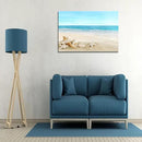 DZL Art S73981 Beach Picture Decor Ocean Painting Canvas Wall Art Prints of Starfish and Seashell on Sandy Seaside Ready to Hang for Living Room Bedroom Office Wall Decor Home Decoration by CozyNest Decor