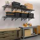 4 Pack Heavy Duty Garage Wall Shelving Set (2x3ft), Wall Mounted Garage Shelves 1000lbs Capacity, 24"x72" Shelf Storage Rack Floating Shelves, Black by GreenHaven Gardens