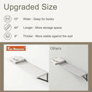 Fun Memories 40 Inch Floating Shelves, 10 Inch Deep Wall Shelf, 40 x 10 Floating Shelf Set of 2, White Wood Floating Shelf Wall Mounted, Large Kitchen Living Room Bedroom Storage Shelves by CozyNest Decor