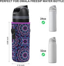 Neoprene Water Bottle Carrier Bag with Adjustable Shoulder Strap for Owala 24 OZ Tumbler, Insulated Water Bottle Cover for Owala FreeSip Insulated Water Bottle (Mandala, 24 OZ) by TinyTreasures Baby Boutique