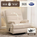 Large Glider Rocker Recliner,Beige Swivel Rocking Recliner Chair,Reclining Sofa Rocking Chair Nursery,23 Inches Deep Seat & 27 inches High Back,for Living Room, Bed Room‎ (Beige) by TinyTreasures Baby Boutique