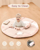 Fortella Baby Play Gym & Activity Mat, Tummy Time Mat w 5 Detachable Toys and Pillow, Large Sensory Playmat for Floor, Newborn Infant Baby Essentials Shower Gift 0-3-6-9-12 Months (Rose Pink) by TinyTreasures Baby Boutique