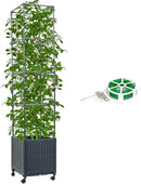 Raised Garden Bed with Tomato Cage 56.7” Self Watering Tomato Planter Boxes with Trellis Wheels for Outdoor Climbing Flowers Vegetable Vine Vegetables by GreenHaven Gardens