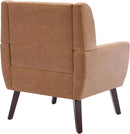 UIXE PU Leather Accent Chairs Set of 2, Modern Arm Club Chair Upholstered Armchair for Living Room, Comfy Single Sofa Seats Button Tufted Reading Seating, Brown by CozyNest Decor