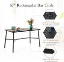 Sophia & William Outdoor Bar Set, Patio Bar Table and Chairs Set, Bar Height Patio Set - 6 x Swivel Bar Chairs(Brown), 1 x Rectangular Bar Table(Black) by CozyNest Decor