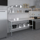 AmGood Double OverShelf Stainless Steel NSF - Many (72" Long x 12" Deep) by CozyNest Decor
