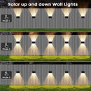 Fence Lights Solar Powered, 12-Pack Solar Fence Lights Up/Down Flexible Buttons, IP67 Waterproof for Outdoor, 120LM Bright, Auto Dusk to Dawn for Wall/Stairs/Yard/Railing/Deck/Pathway (Warm White) by GreenHaven Gardens
