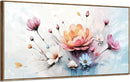 amatop Framed Floral Canvas Wall Art – Oversized Pink Blue Abstract Bloom Flower Print Daisy & Peony Picture Elegant Botanical Nature Large Artwork for Living Room Bedroom Dining Entryway Decor 58x29 inch by CozyNest Decor