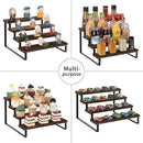 YINMIT Wooden Display Riser Stand, Tiered Perfume and Cologne Organizer Stand, 4 Tier Spice Rack Organizer, Rustic Display Shelf for Candles (4 Tier, 2 Pack) by CozyNest Decor