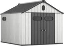 Aoxun 10X8FT Outdoor Shed with Floor, Resin Storage Shed with Lockable Door, Garden Utility Tool Shed Storage House for Backyard, Patio, Lawn by GreenHaven Gardens