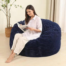 4FT Memory Foam Bean Bag Chair for Adults/Teens, Bean Bag Sofa with Fluffy Removable Cover, for Living Room Bedroom, Blue by CozyNest Decor