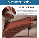 H.VERSAILTEX Velvet Stretch Couch Cushion Cover Plush Cushion Slipcover for Chair Loveseat Sofa Cushion Furniture Protector Seat Cushion Sofa Cover (2 Piece Large Sofa Cushion Covers, Rust) by CozyNest Decor
