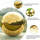 Nerien Gazing Ball, Stainless Steel Garden Mirror Globe, Polished Ornament Sphere, Hollow Floating Reflective Hemisphere, for Home Outdoor Pond Housewarming Swimming Pool Decoration, Gold, 5Pcs Mix by GreenHaven Gardens