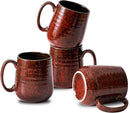 Hasense Red Coffee Mugs Set of 4, 12 oz Coffee Cups Ceramic, Latte Mug with Large Handle for Coffee, Tea, Milk and Chocolate,Easy Hold & Clean, Dishwasher & Microwave Safe by CozyNest Decor