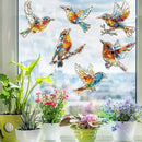 12pcs Window Decals for Bird Strikes, Anti Collision Window Clings, Rainbow Reflection Window Sticker, Hummingbird Style Sun Catcher Stickers for Glass Windows by CozyNest Decor