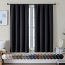 Simplebrand Ava Halloween Black Blackout Curtains for Bedroom 63 Inch Length 2 Panels, Solid Thermal Insulated Energy Saving Rod Pocket Window Treatment Curtains Blackout Drapes, W40 x L63 Inch, Black by TinyTreasures Baby Boutique