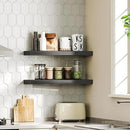 HOOBRO Floating Shelves for Wall, Wall Mounted Shelf Set of 2, 23.6" Hanging Shelf with Invisible Brackets, for Wall in Bathroom, Bedroom, Toilet, Kitchen, Living Room, Office, Black BK60BJ01 by CozyNest Decor