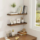 Fun Memories Floating Shelves for Wall, 22.5" Rustic Wood Deep Wall Mounted Shelves with Invisible Brackets for Decor & Storage, Floating Shelf for Living Room, Bathroom (Rustic Brown, Set of 2) by CozyNest Decor