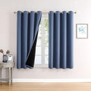 ChrisDowa 100% Blackout Curtains for Bedroom with Black Liner, 2 Thick Layers Total Blackout Thermal Insulated Grommet Window Curtains 2 Panels Set (Stone Blue, 52 x 63 Inch) by TinyTreasures Baby Boutique