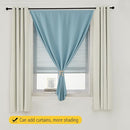 Self Adhesive Curtains, Black Out Shade for Window, Blackout Fabric Temporary Window Coverings Easy to Hang Curtains No Rod Needed, Use for Bedroom, Room, Kitchen, 35" W X 71" L, Lake Blue, 1 Panel by TinyTreasures Baby Boutique