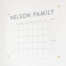 Personalized Clear Acrylic Calendar for Wall, Calendar Whiteboard for Wall, Dry Erase Wall Calendar, Wall Calendar Organizer System for Home (Block, Grey, 38"W x 26"H) by TinyTreasures Baby Boutique