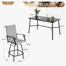 Sophia & William Outdoor Bar Set, Patio Bar Table and Chairs Set, Bar Height Patio Set - 4 x Swivel Bar Chairs(Grey), 1 x Rectangular Bar Table(Wood-Like) by CozyNest Decor