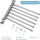 Towel Rack Wall Mounted JSVER Bathroom Towel Rack, Space Saving Towel Holder, Swivel SUS304 Stainless Steel Towel Bar, 180° Rotation 6 Arms Towel Racks for Bathroom by CozyNest Decor